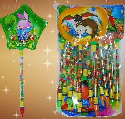 綠寶口哨卡通綠汽球玩具糖