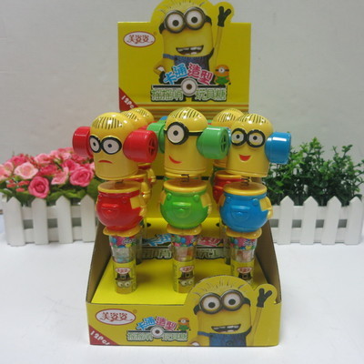 廠家直銷美姿姿10G小黃人搖搖哨玩具糖 趣味與甜蜜的完美結(jié)合